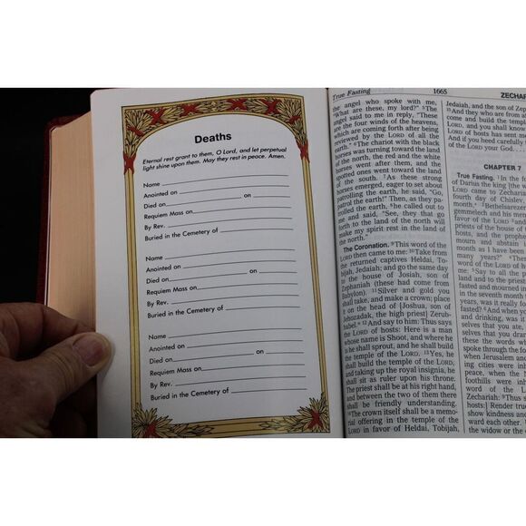 New American Bible- Red- Giant Print- Color Illustra- Saint Joseph Edition- EUC - Picture 9 of 9